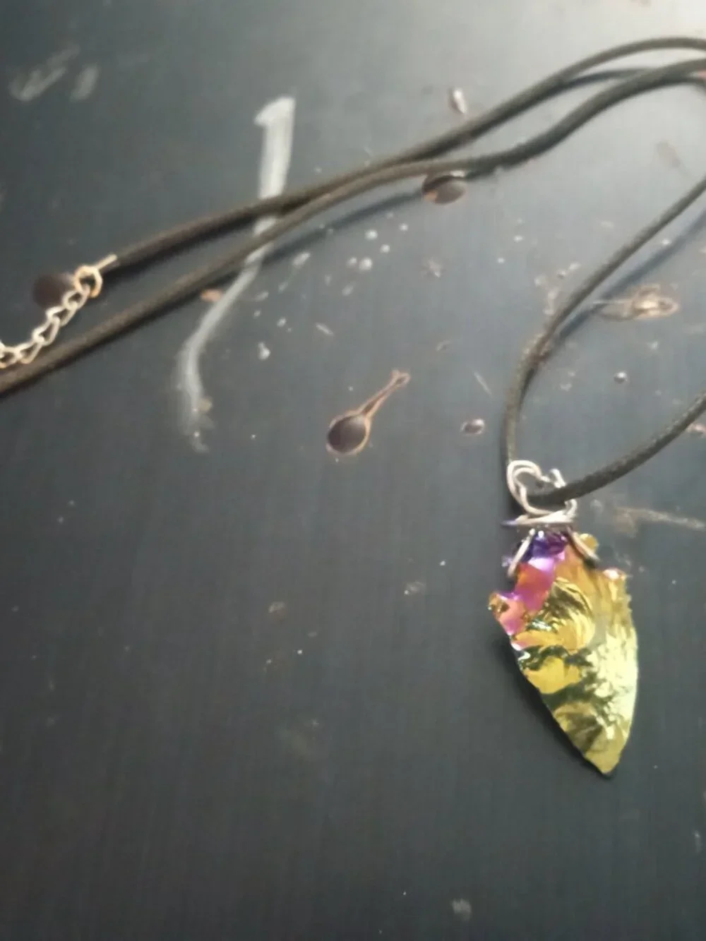 Handmade Color Shifting Arrowhead Necklace